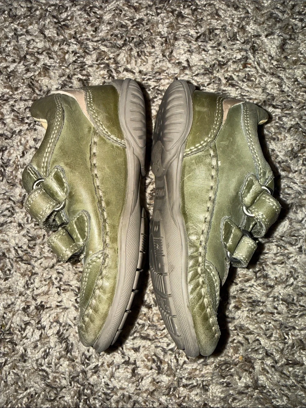 Primigi Olive Green and Brown Leather Baby Walker Shoes